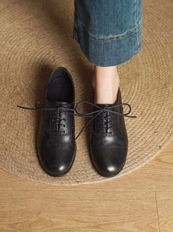 Women's Leather Lace-Up Flats, Heritage Design (18)