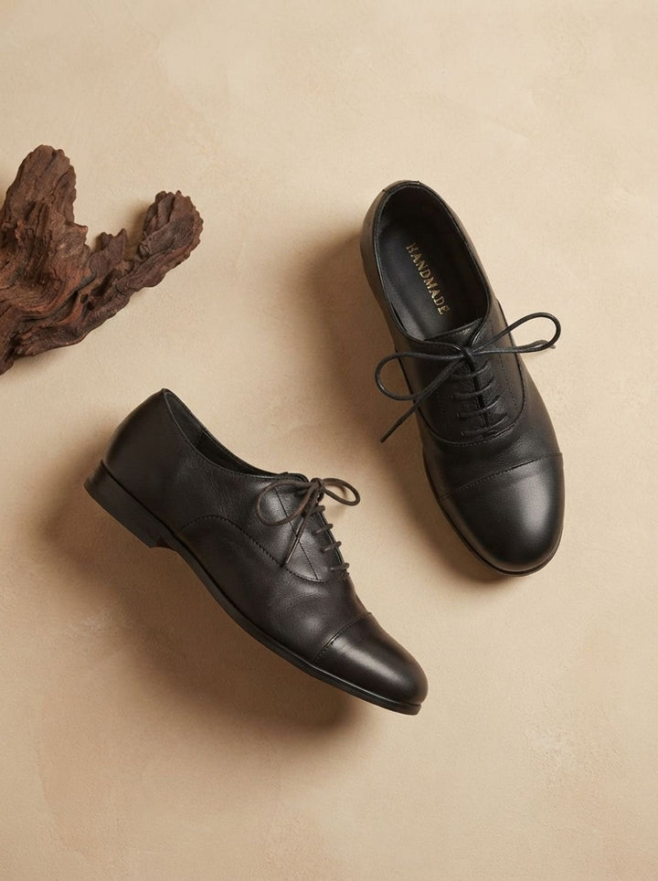 Women's Leather Lace-Up Flats, Heritage Design (19)