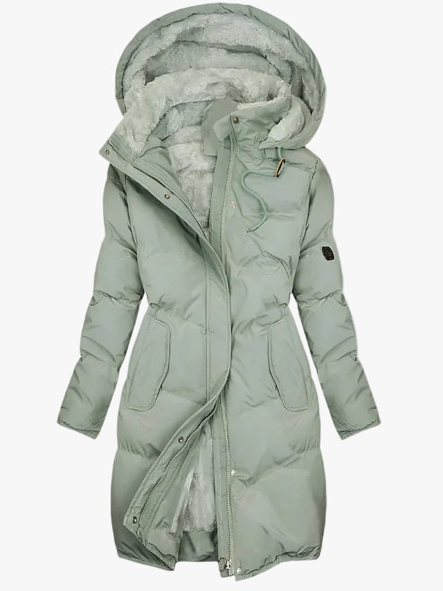Women's Timeless Quilted Puffer Jacket with Faux Fur Hood
