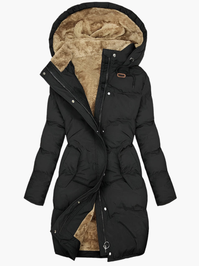 Women's Timeless Quilted Puffer Jacket with Faux Fur Hood