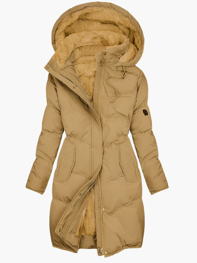Women's Timeless Quilted Puffer Jacket with Faux Fur Hood