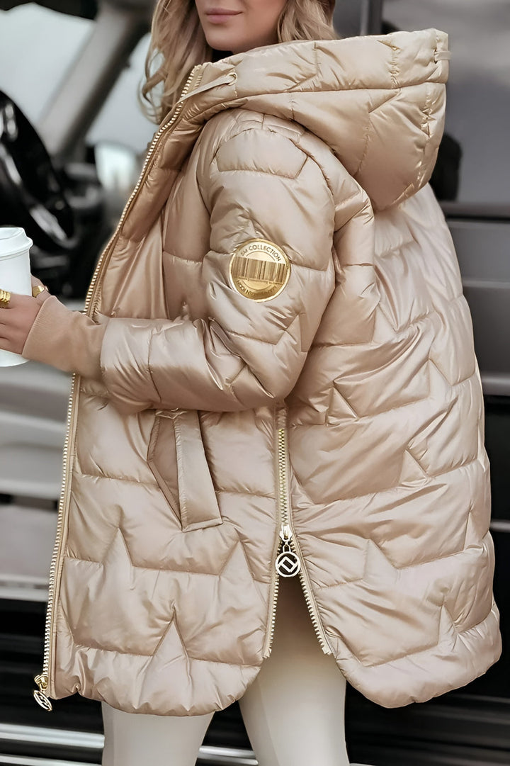Women's Versatile Quilted Down Puffer Jacket with Zip Up Front