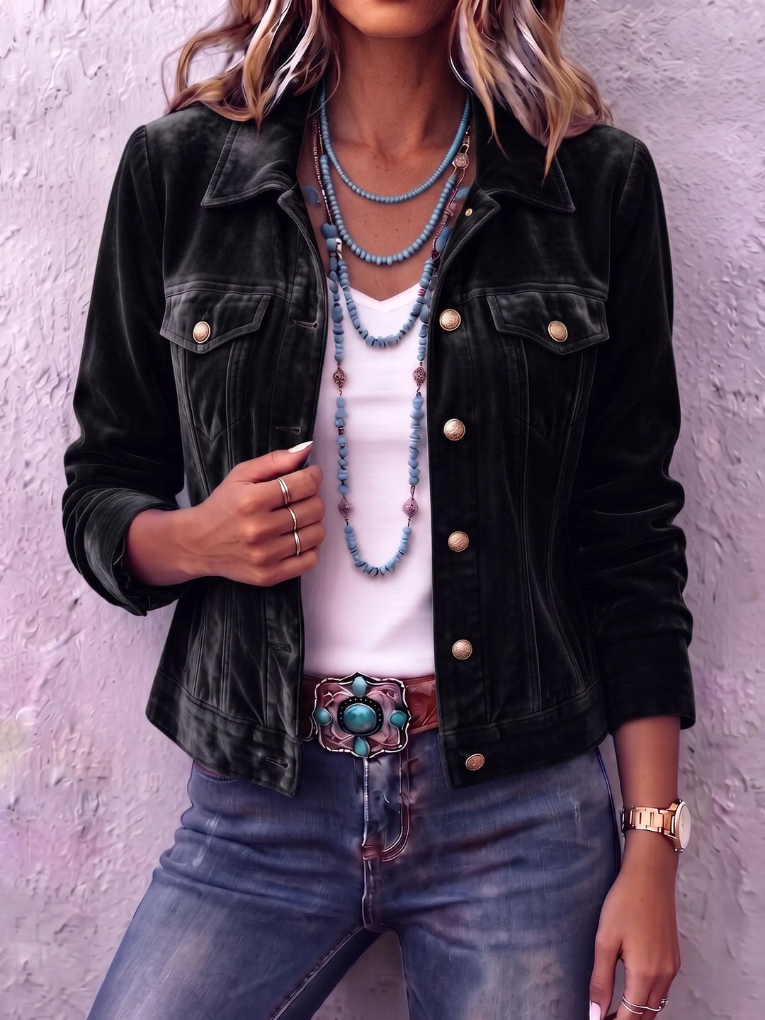 Women's Relaxed Jacket for Fall Layering in Black (Almost sold out)