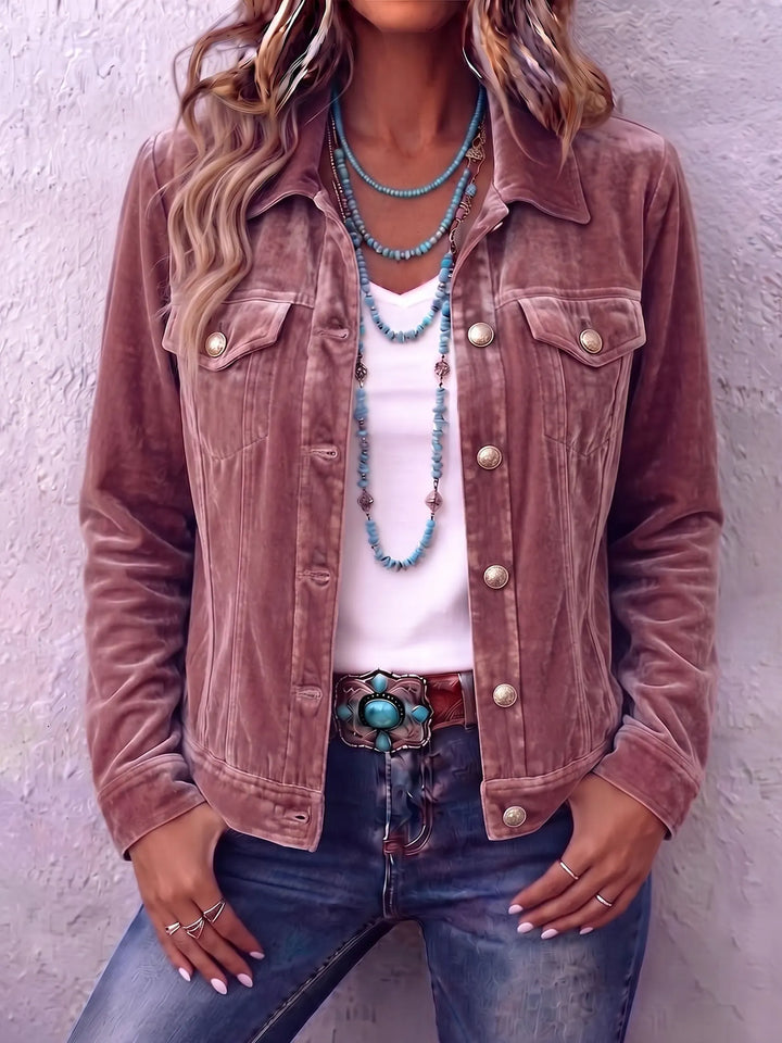 Women's Relaxed Jacket for Fall Layering in Pink