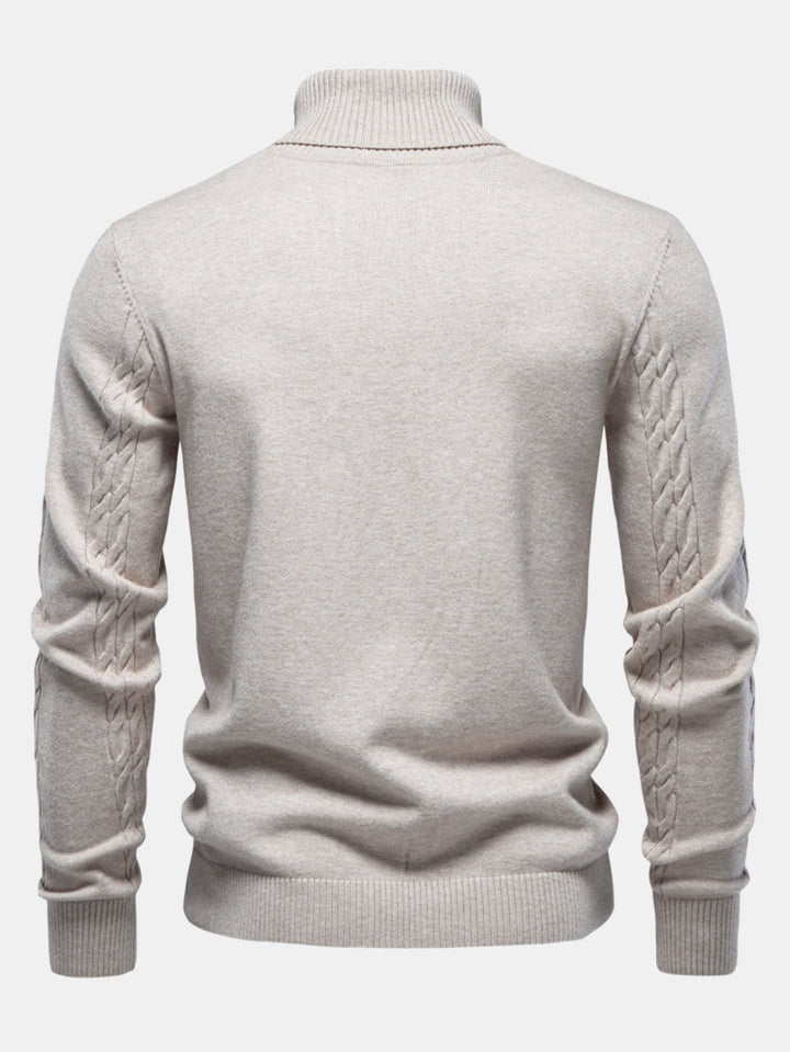 Women's Sweater in Cable Knit Turtleneck for Fall (4)