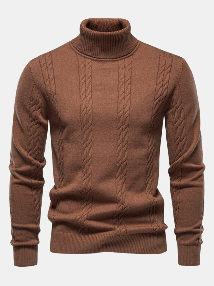 Women's Sweater in Cable Knit Turtleneck for Fall in Peru