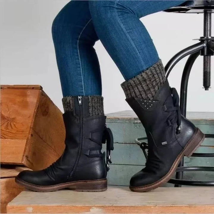 Women's Weatherproof Calf Boots for Autumn in Black