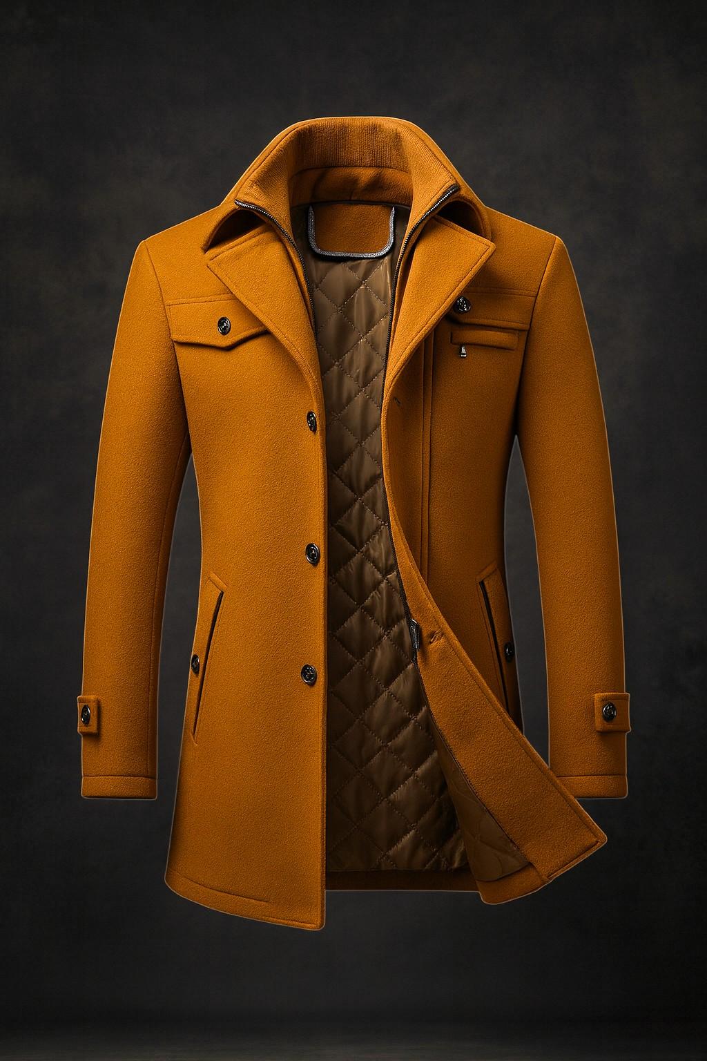Women's Winter Coat in Premium Wool for Layering in Brown