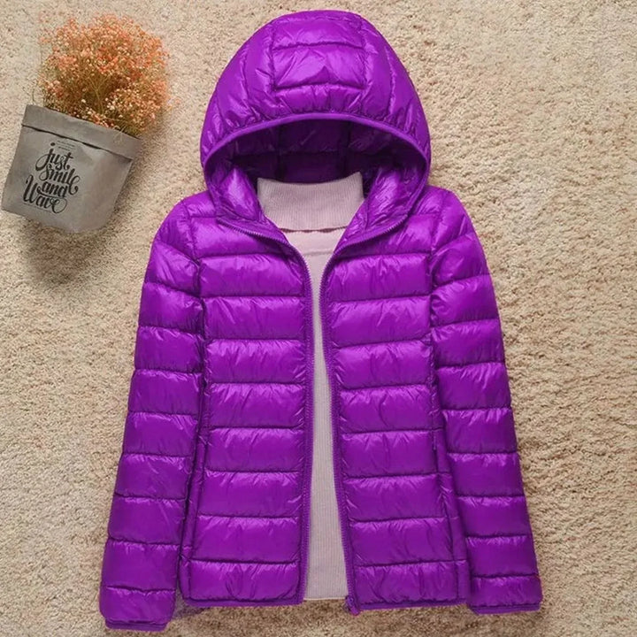 Women's Winter Coat with Lightweight Down Puffer in Lilac