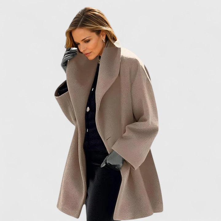 Women's Winter Jacket with Relaxed Elegance in Khaki