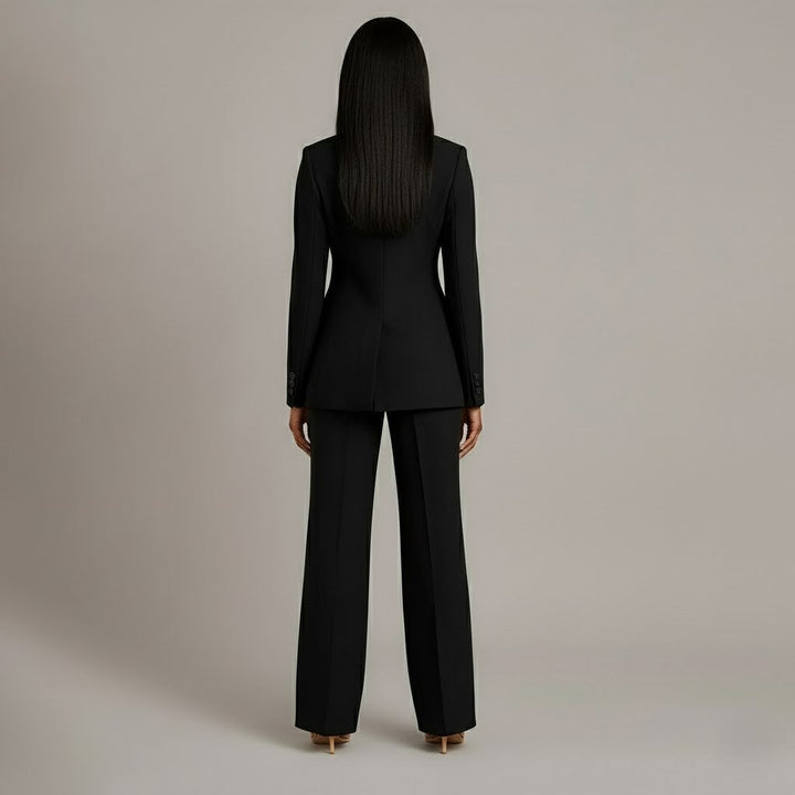 Women's Wool Coat Jacket for Everyday Elegance in Black 3