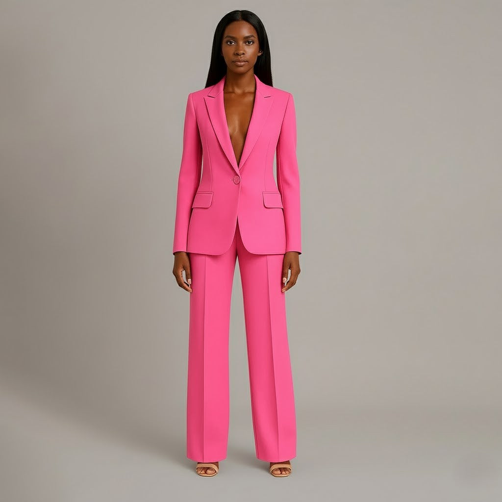 Women's Wool Coat Jacket for Everyday Elegance in Pink 1