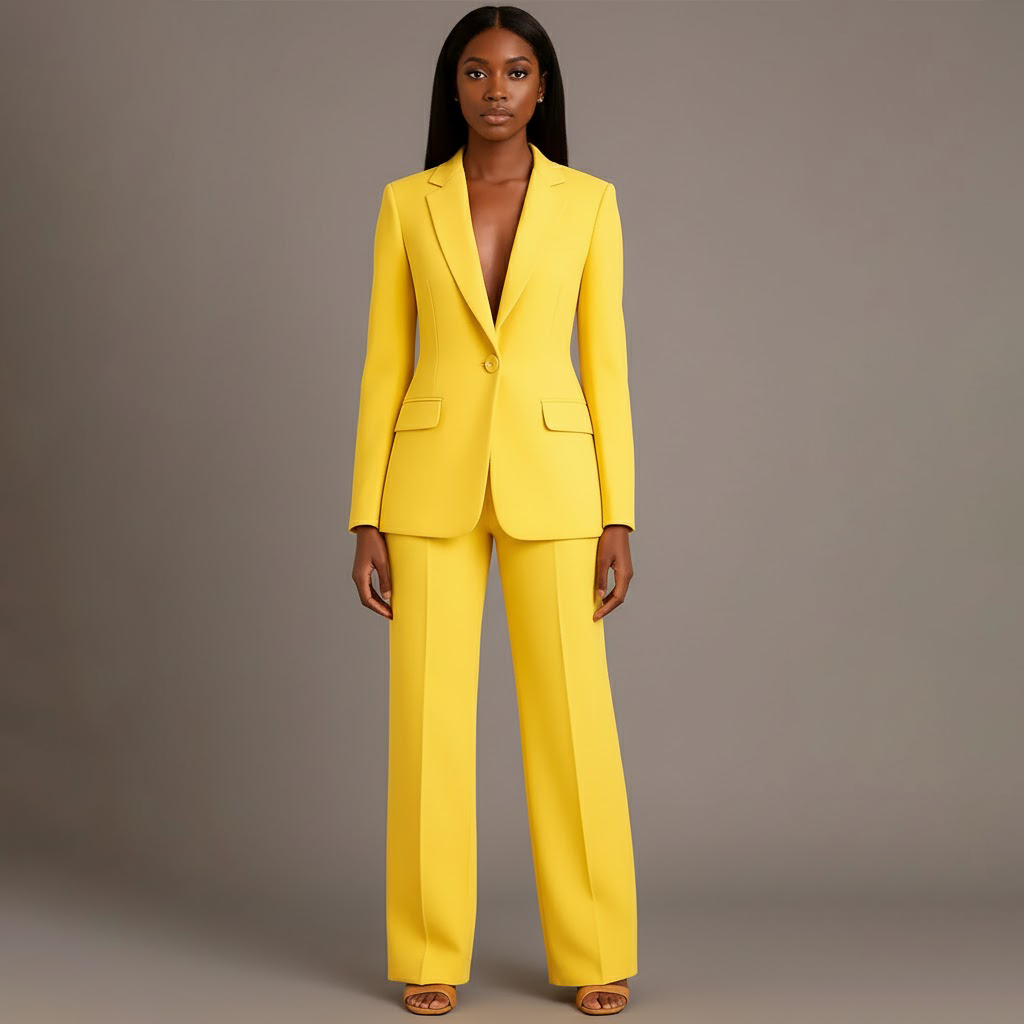 Women's Wool Coat Jacket for Everyday Elegance in Yellow 1