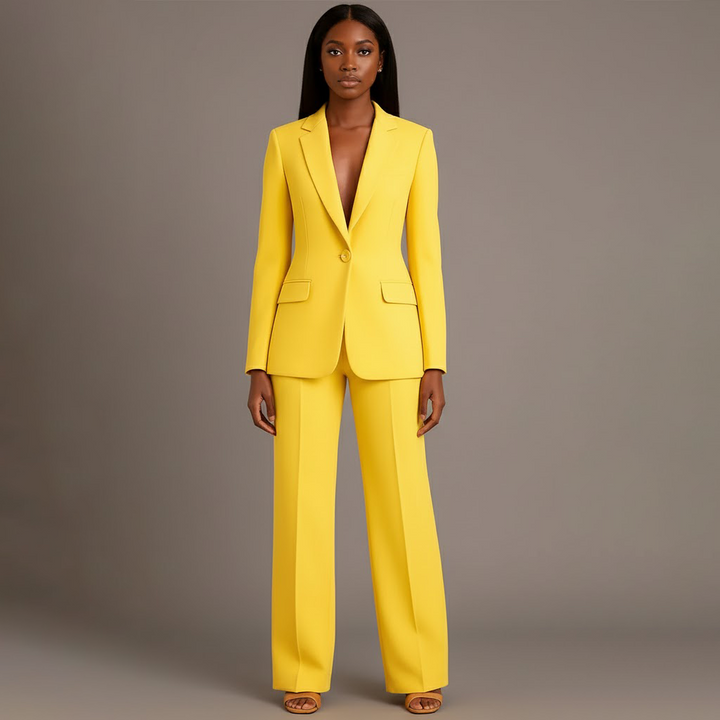 Women's Wool Coat Jacket for Everyday Elegance in Yellow 1