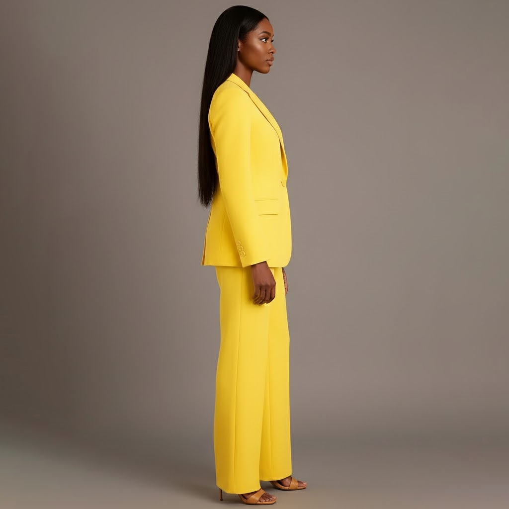 Women's Wool Coat Jacket for Everyday Elegance in Yellow 2