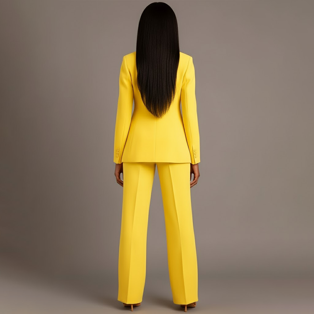 Women's Wool Coat Jacket for Everyday Elegance in Yellow 3