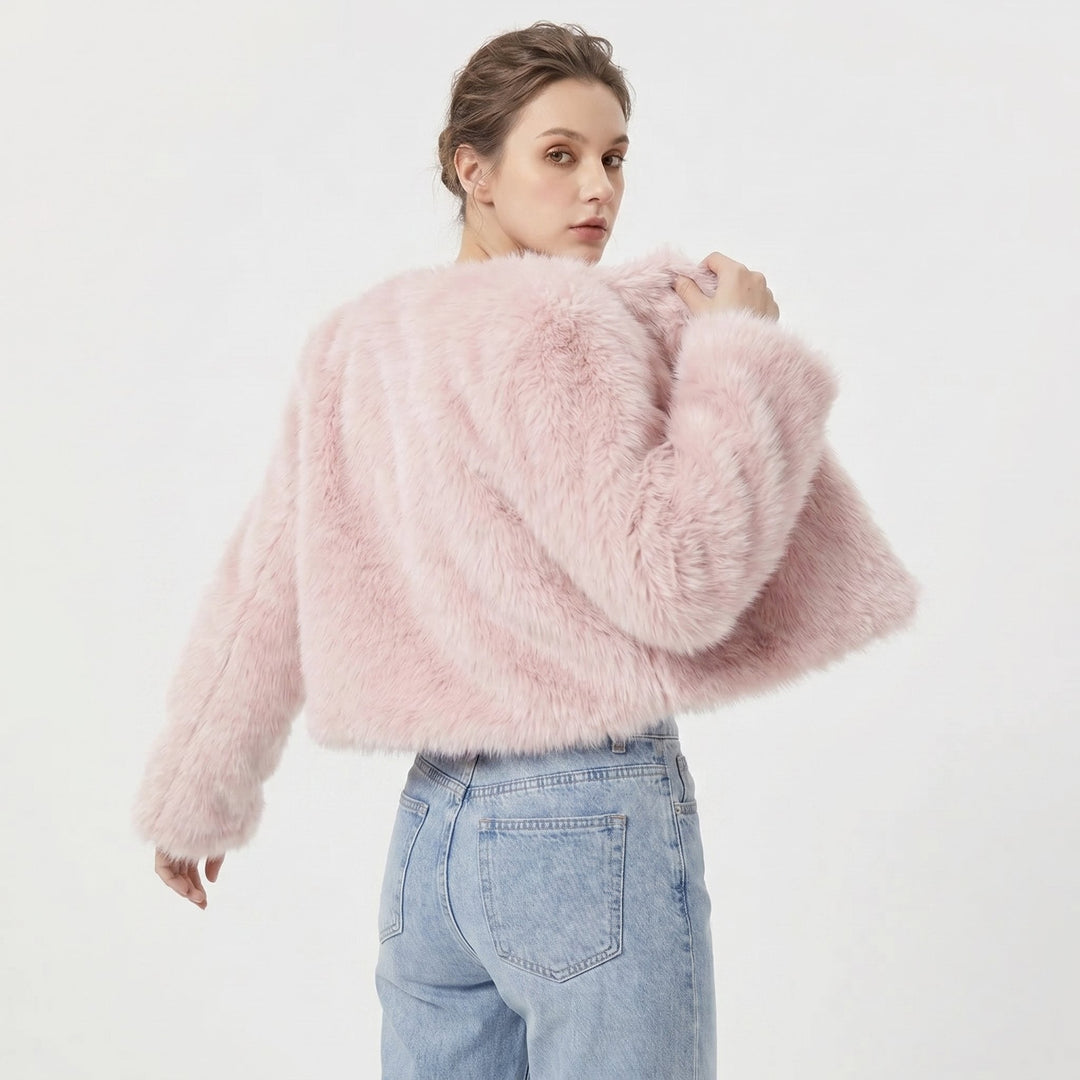 Women's Wool Jacket for Winter Layering in Pink