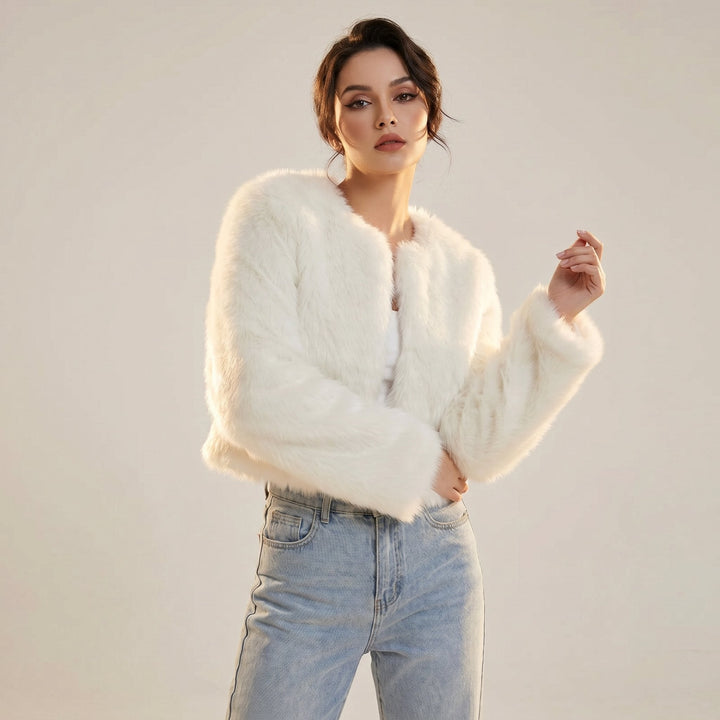 Women's Wool Jacket for Winter Layering in White