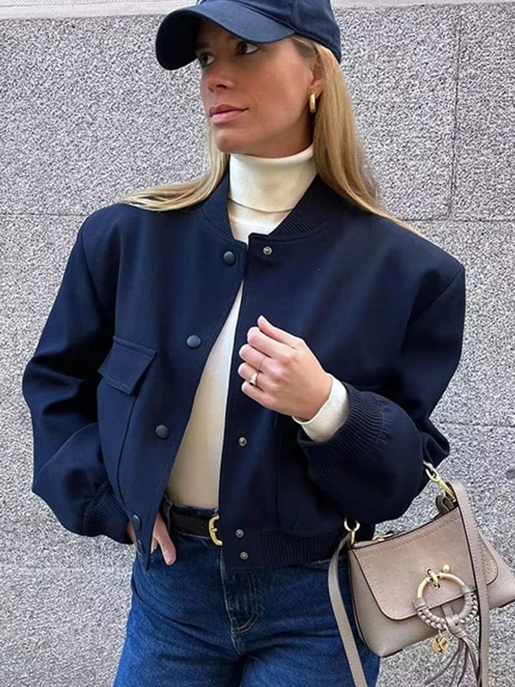 Women's Effortless Cropped Bomber Jacket