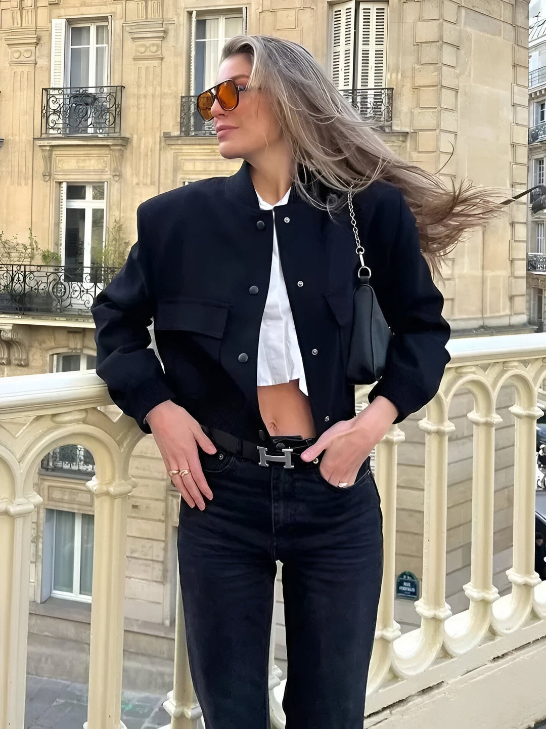 Women's Effortless Cropped Bomber Jacket