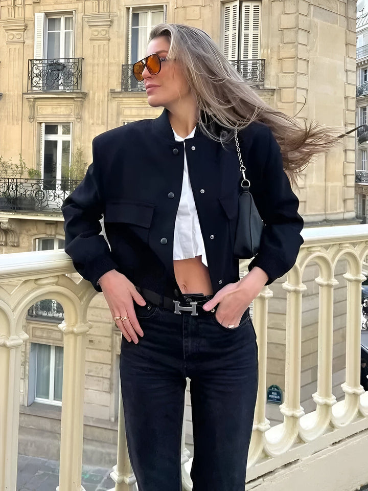 Women's Effortless Cropped Bomber Jacket