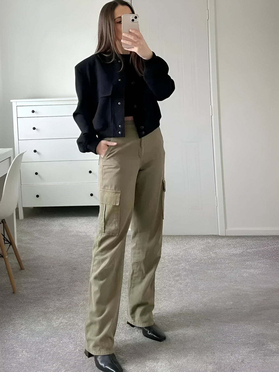 Women's Effortless Cropped Bomber Jacket