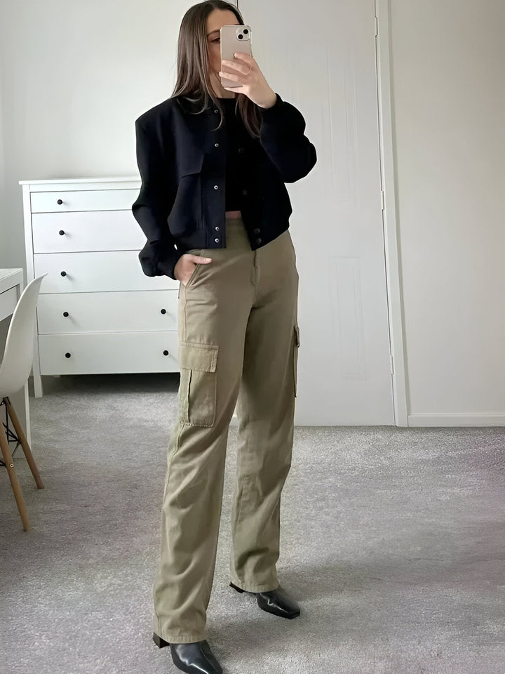 Women's Effortless Cropped Bomber Jacket