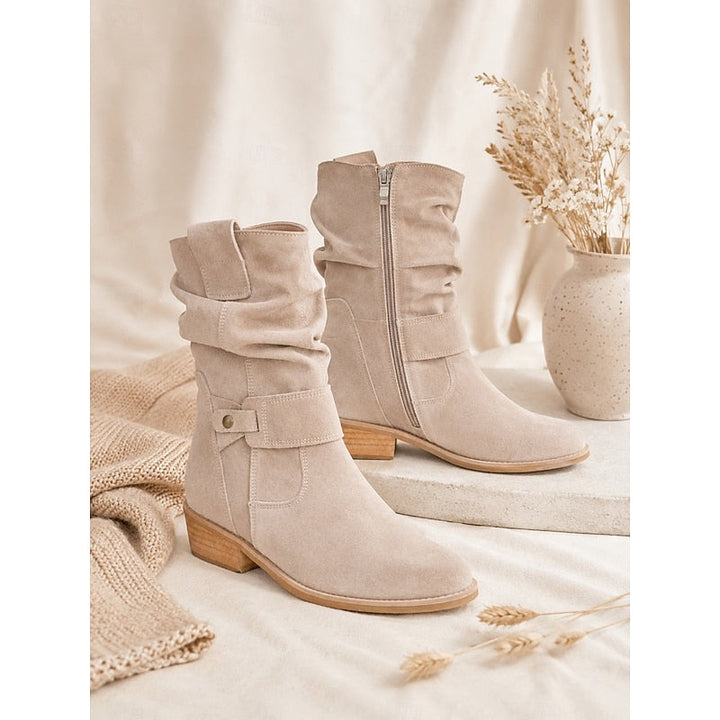 Women's Effortless Suede Ankle Boots with Block Heel