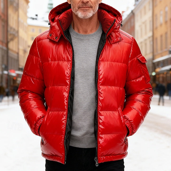 Men's Warm Quilted Hooded Puffer Jacket