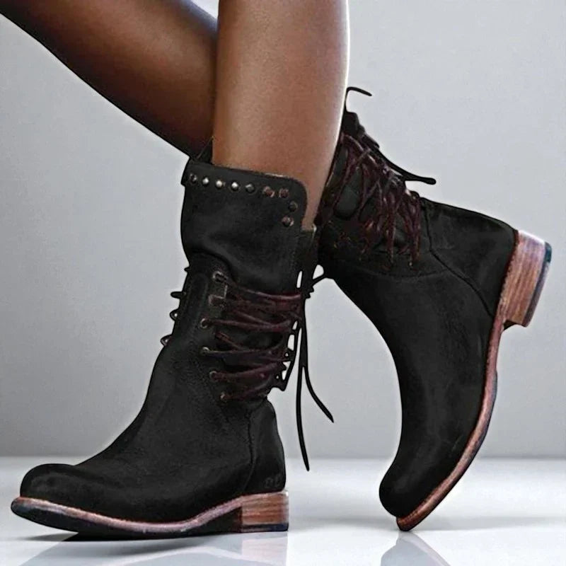 Women's Stylish Pointed Toe Lace Up Ankle Boots