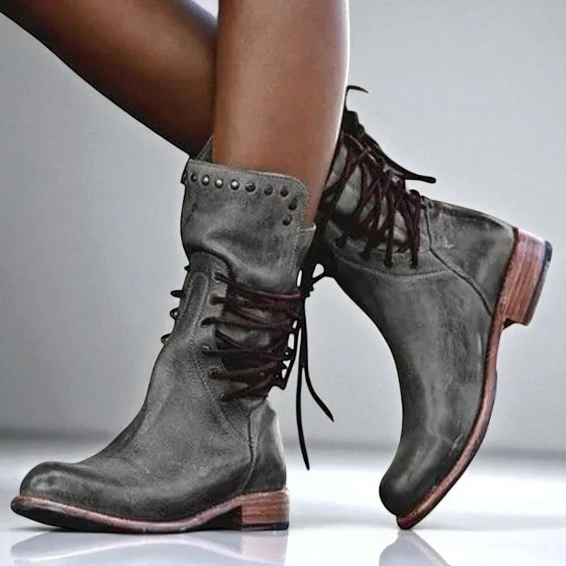 Women's Stylish Pointed Toe Lace Up Ankle Boots