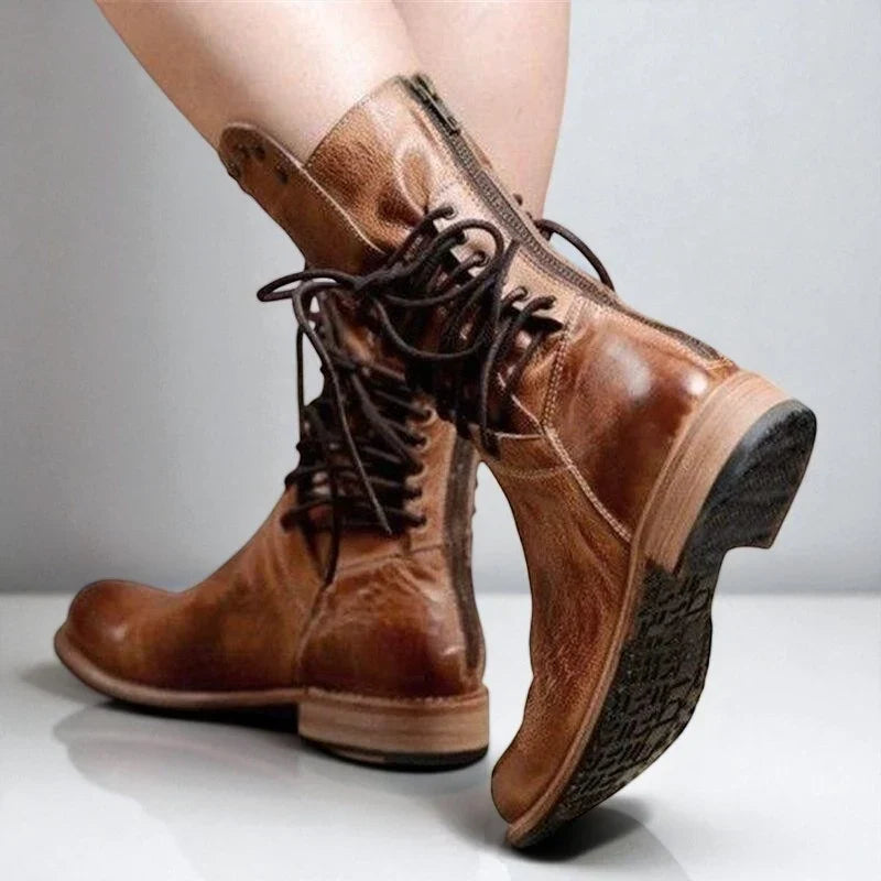 Women's Stylish Pointed Toe Lace Up Ankle Boots