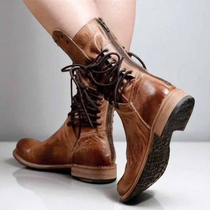 Women's Stylish Pointed Toe Lace Up Ankle Boots